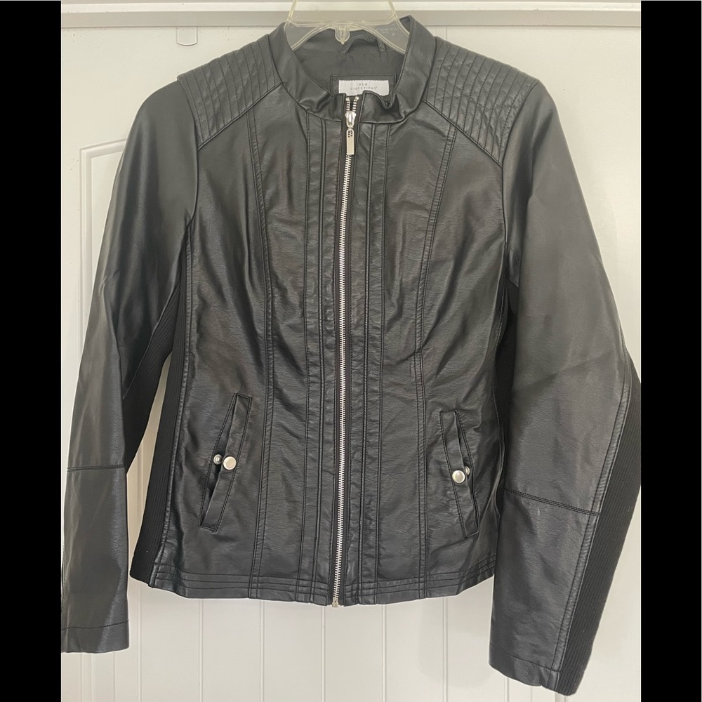 Faux leather moto jacket. Size medium